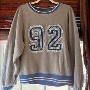 Anthropologie Pilcro Pinny Sweatshirt Top Cotton Floral Lace